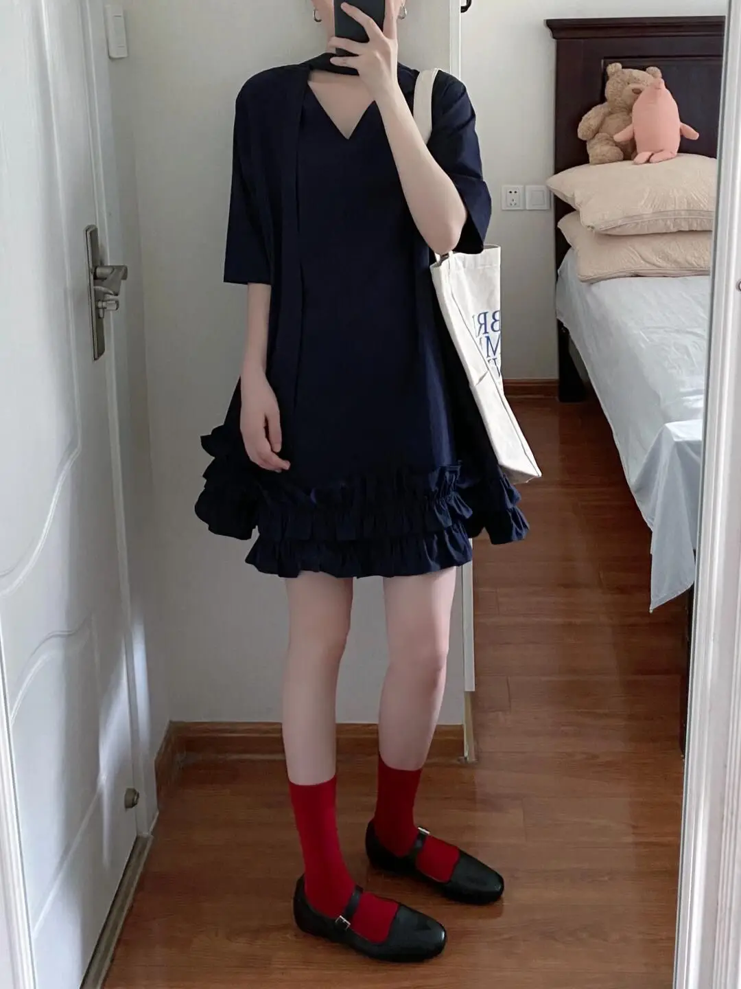 Coupe ample ort Sve bleu Dr coréen Sle femmes Faion été nouvelle jupe trapèze avec ourlet en dentelle t-shirt Dr