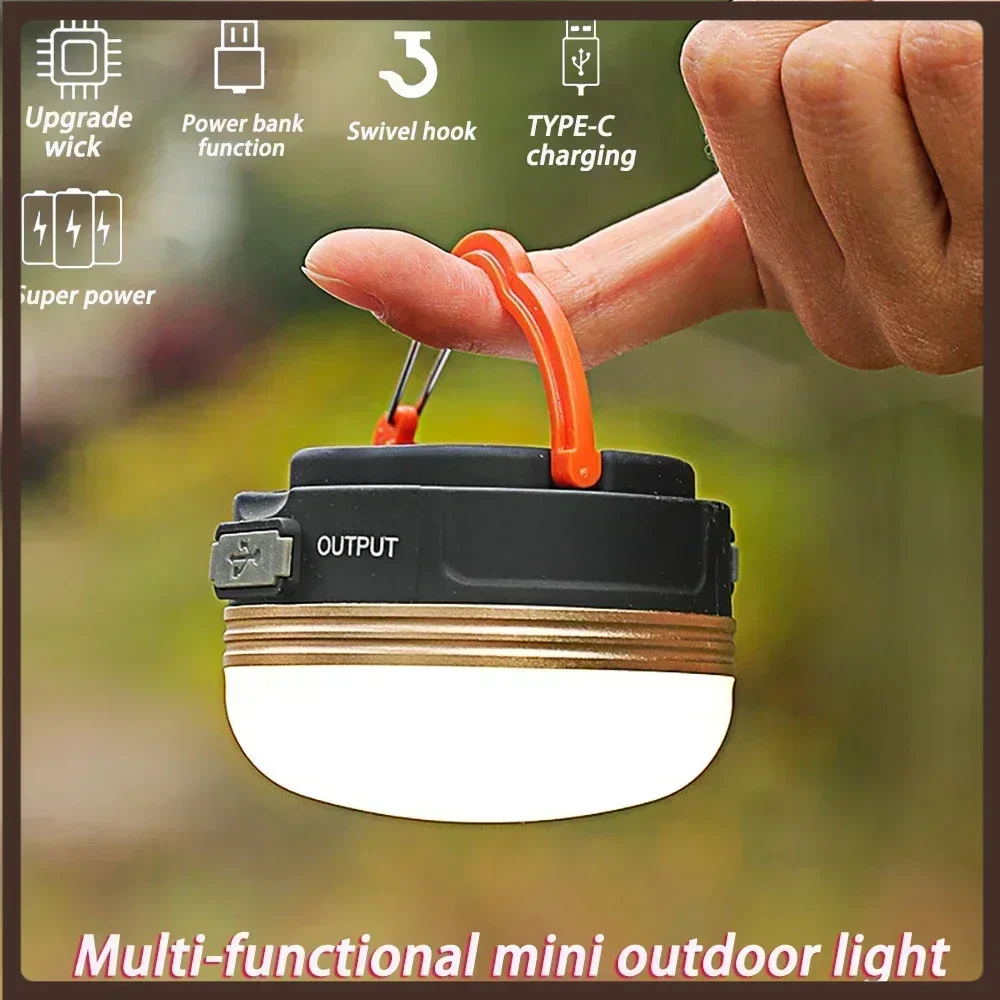

New Portable Camping Lights Outdoor Tent Lamp Have 5 Modes Retractable Hook Mini Family Walking 20W High-Power Emergency Lights
