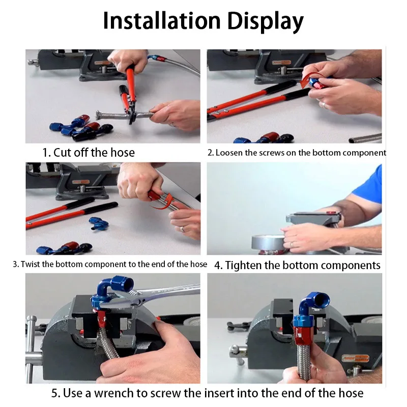 2 Stuks CPE Brandstofslang Swivel Adapter Fittings Aluminium AN4/6/8/10 Slang End Adapter fittingen Olie Brandstofslang Fitting 0/45/90 Graden