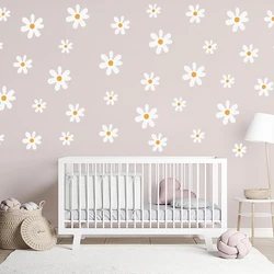 Boho Daisy Flowers Wall Stickers for Home Living Room Decoration Baby Nursery Kids Bedroom DIY Wall Decals PVC Window Stickers