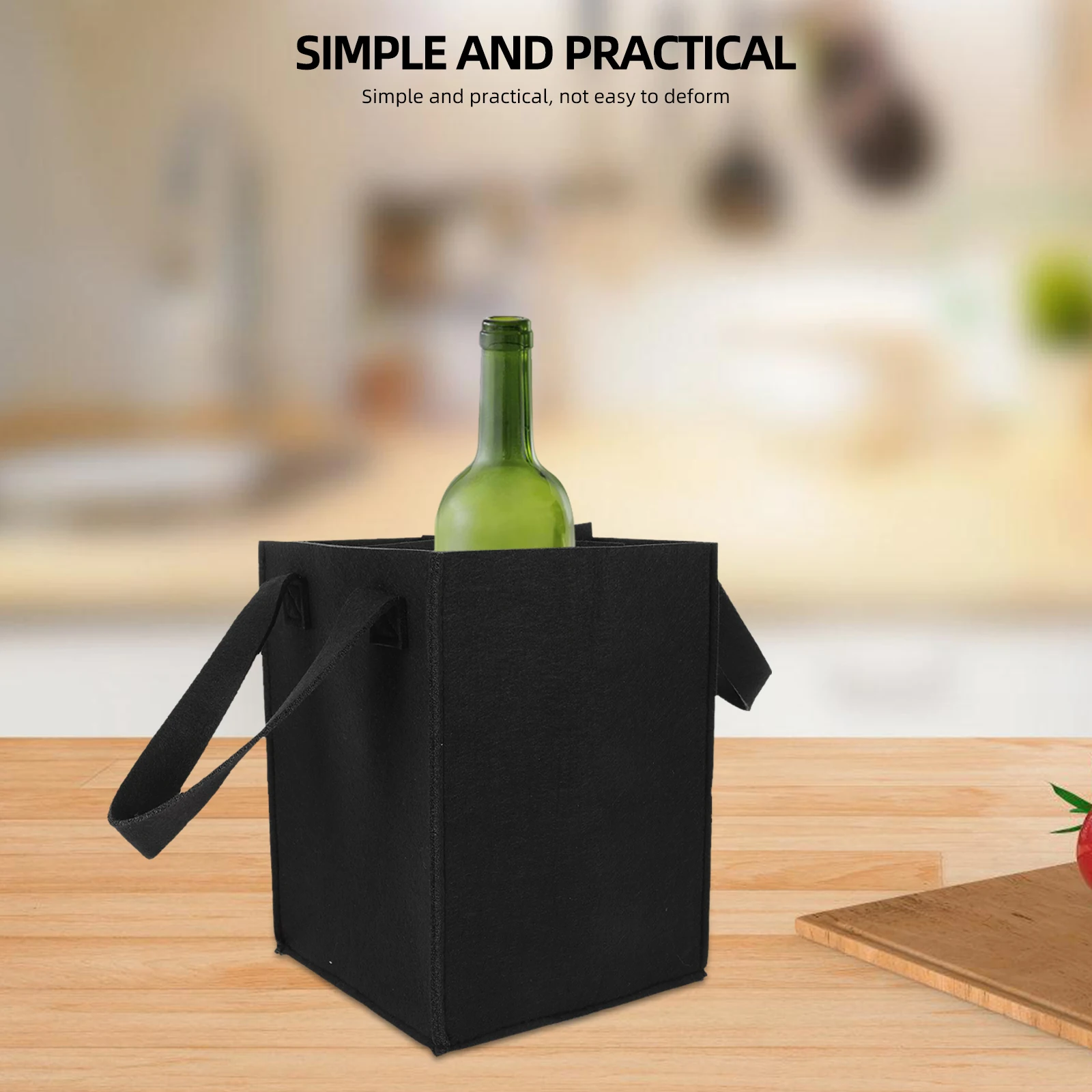 

Wine Bag Felt Beverage Bottle Wrapping Bags Fashionable Outfit Carrier Compartments Travel