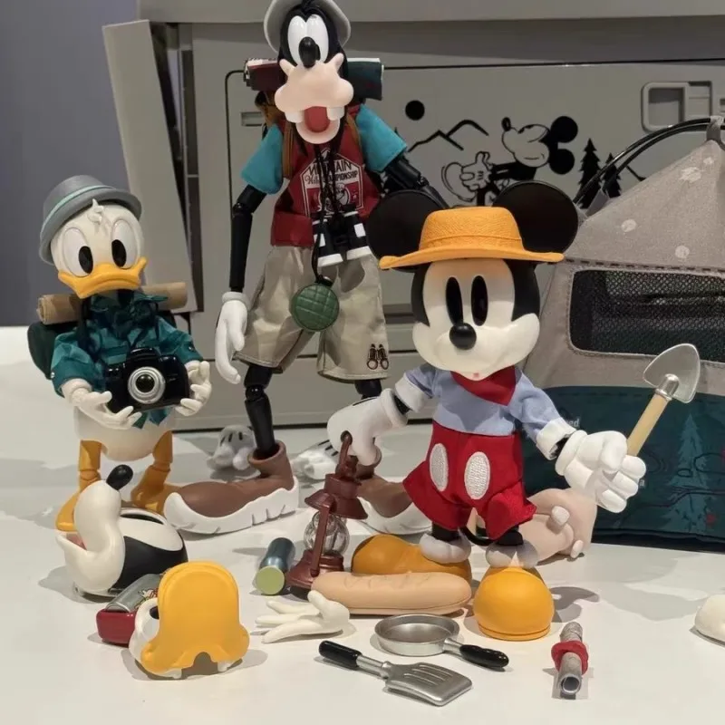 Morstorm Disney City Escape Plan Camping Figure Mickey Donald Duck Dolls Cute Models Figurine Decorative Model Cute Gifts Doll