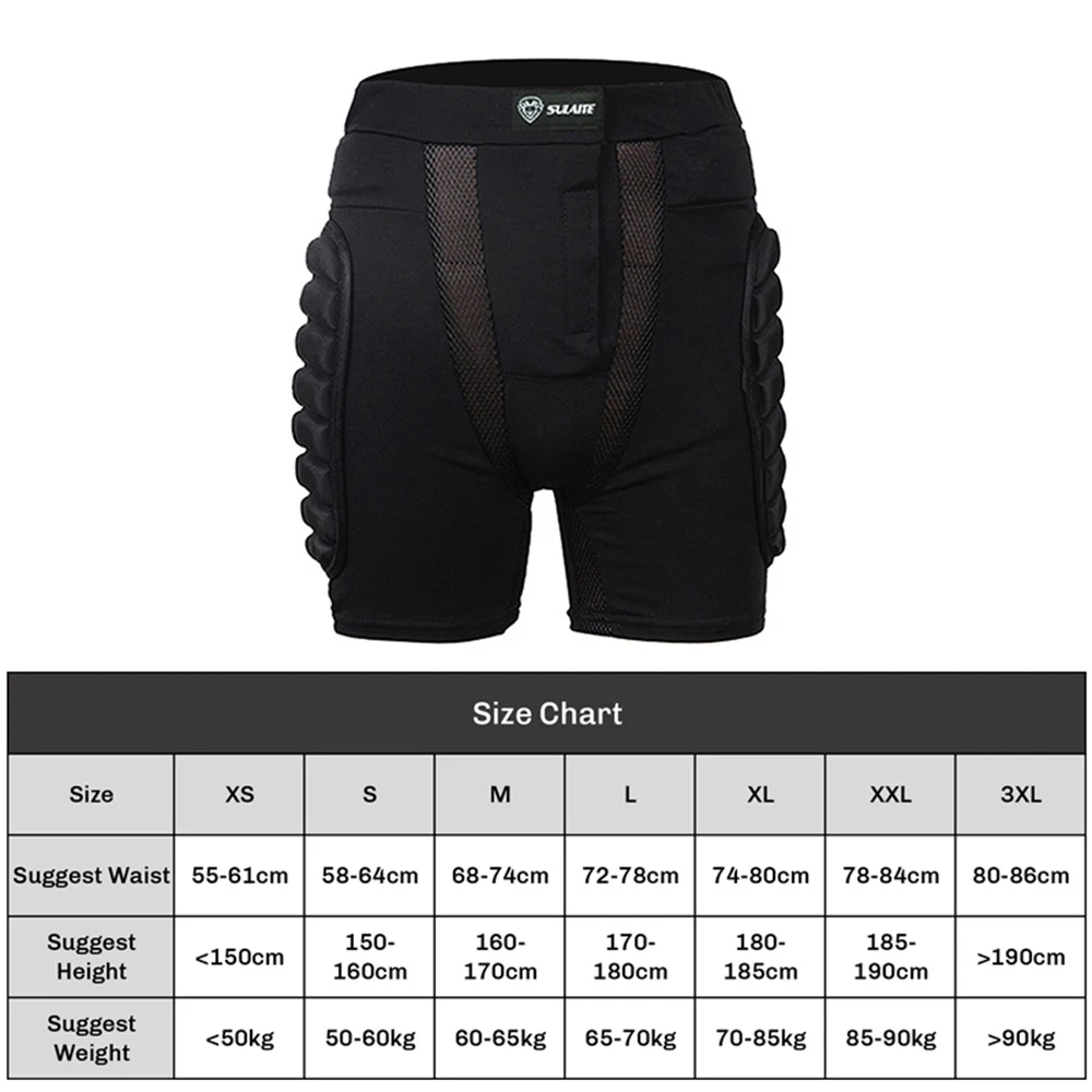 XXL Hip Butt Protection Padded Shorts Armor Hip Protection Shorts Pad for Snowboarding Skating Skiing Riding Shorts Men Women