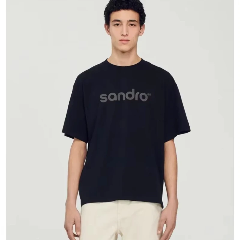 

Motorcycle 2025 summer new cotton versatile short-sleeved men's and women's printed alphabet trendy casual T-shirt