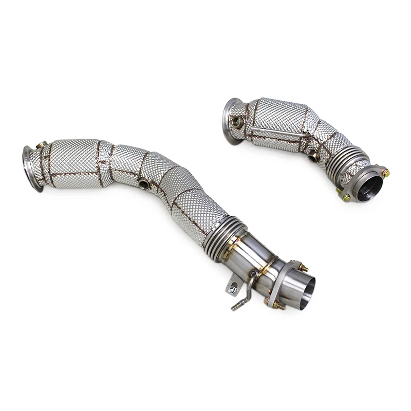 

YK Sport for Downpipe for M3 F80 M4 F82 3.0T S55 2015-2019 100/200/300cell 304 Stainless Steel Heat Shield Turbo Exhaust