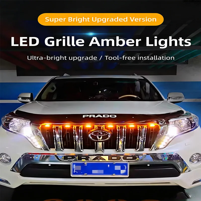

4Pcs 6Pcs Front Grille LED Lights For Mitsubishi Pajero Montero Sport Outlander Amber DRL Daytime Running Warning Lamps