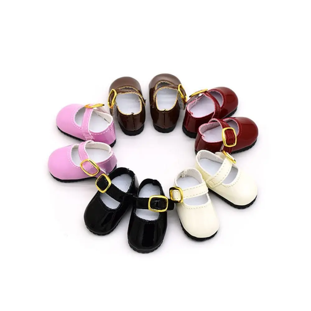 1 par de sandalias de muñeca ob11 de cuero PU Mini punta redonda 12 muñeca BJD zapatos de PU lindos 2,7*1,3 cm OB11 zapatos de princesa muñecas de arcilla