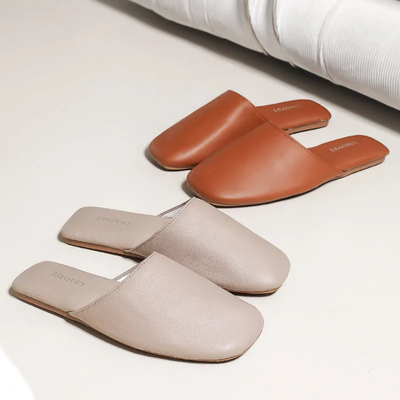 

Luxury Lambskin Slippers for Women and Men Non Slip Rubber Sole Simple Design Home Slippers All Season Wear
