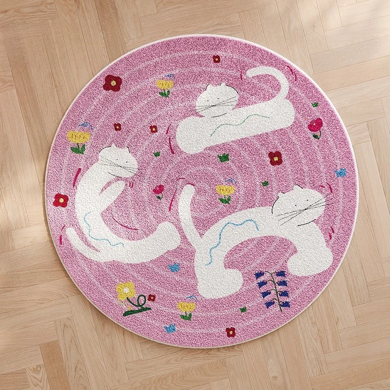 

Кошачий узор, украшение для гостиной, плюшевый ковер, толстый моющийся ковер, коврики в мультяшном стиле для спальни, пушистый мягкий прикроватный напольный коврик