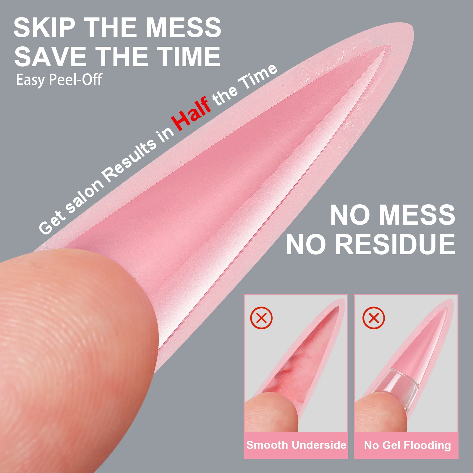 256Pcs Sandwich Nail Dual Extension Quick-Building Gel Form 128Pcs Top Mold & Bottom Mold Full Cover Acrylic Nail Extension Form_voghion.com