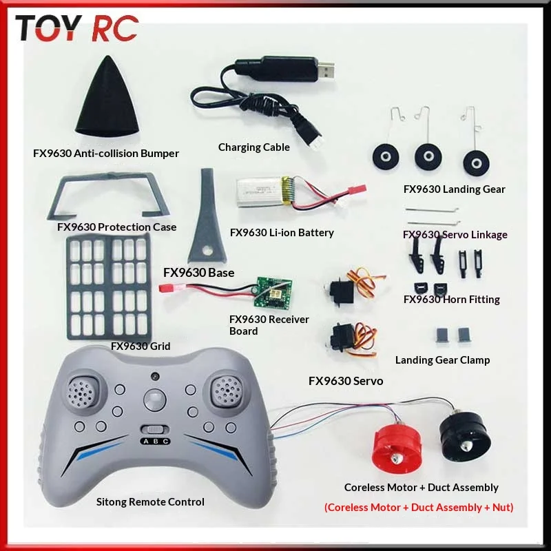 

Fx9630 Four Channel Ducted J-20 Motherboard Servo Motor Fixed Wing Remote Control Aircraft Model Assembly Parts