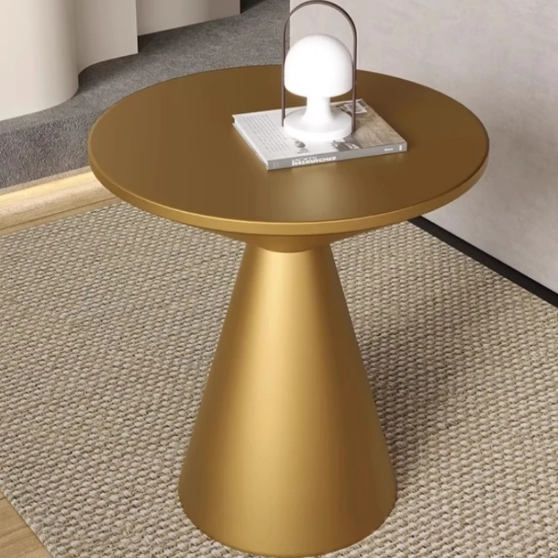 

Nordic living room household gold round coffee table table combination simple modern small apartment Internet celebrity sofa