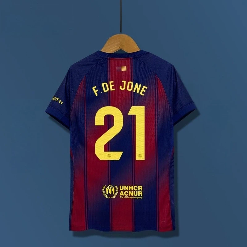 25_26 موسم برشلونة جيرسي بعيدا رقم 11 جيرسي مروحة نسخة الرجال والنساء الأطفال تنفس تي شيرت رياضي غير رسمي