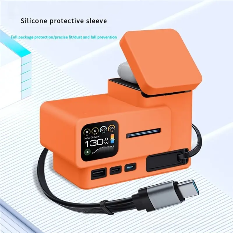 Y47A Silicone Protective Case Cover for CUKTECH 15 Charging Station Dust Protection Full Protection Black