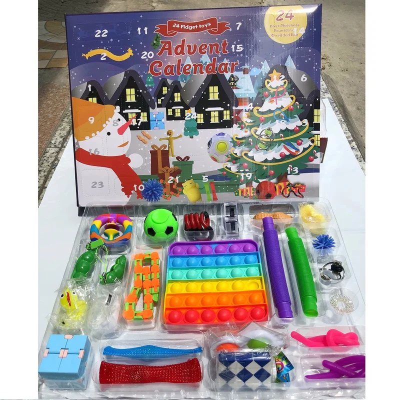 24pcs Fidget Toys Advent Calendar Surprise Christmas Gift Box Anti-stress 2023 Novelty Gifts Advent Calendar Christmas Gifts