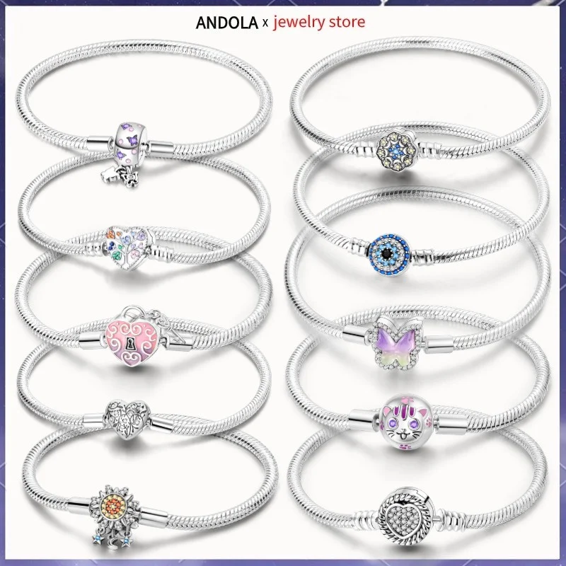 

Popular Promotion 925 Silver Chain Zircon Bracelet Love Suitable for Original Brand Pendant Beads DIY Jewelry Women's Gift