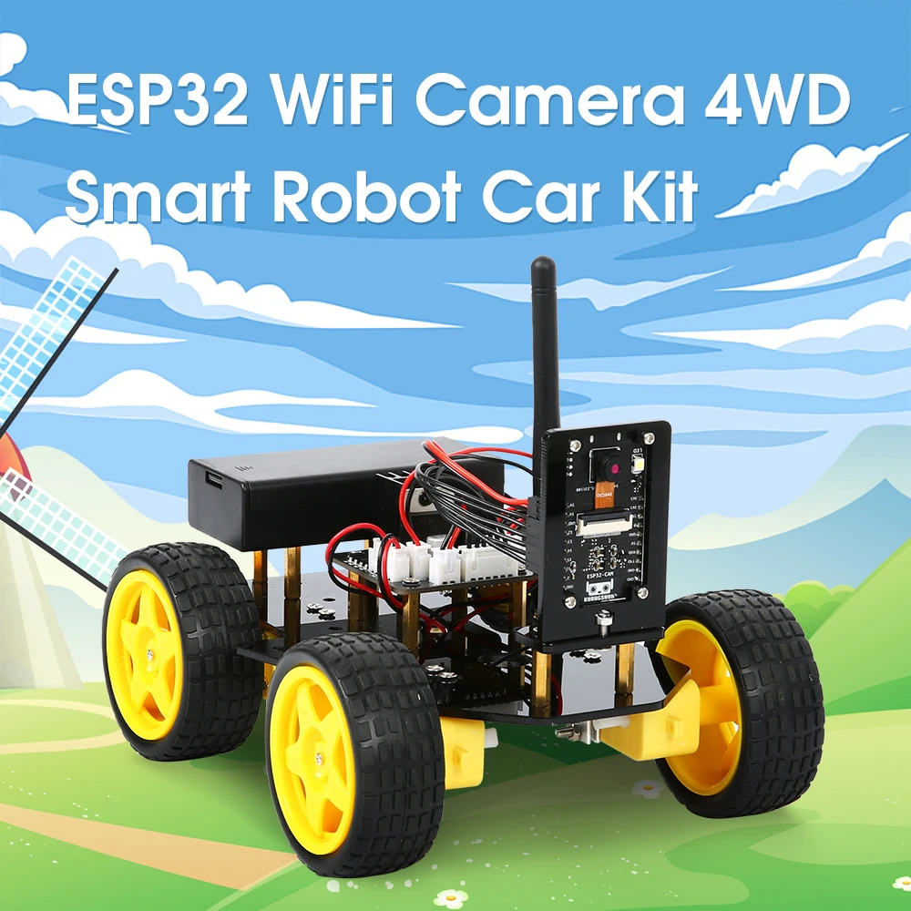 4WD Smart Robot Car ESP32 Camera Wifi Automation Kit For Arduino Programming ESP Robot with Antenna Learning Complete Coding Kit