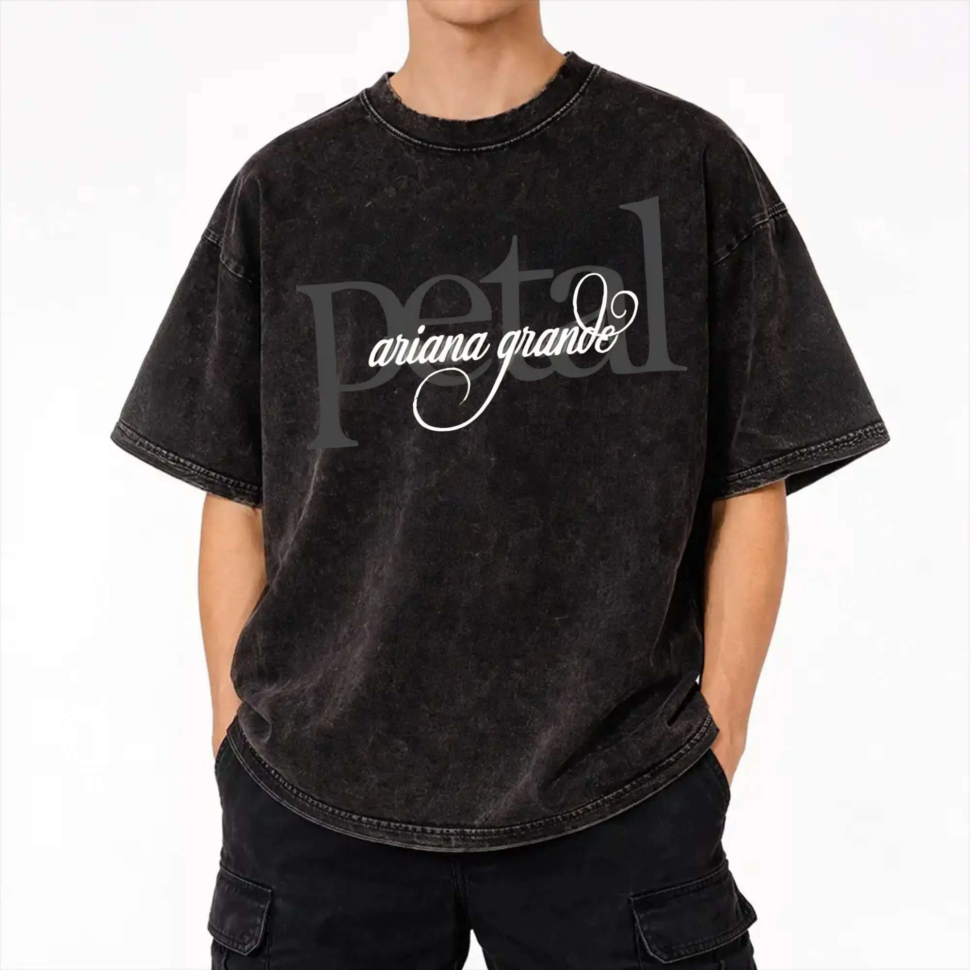 Harajuku Washed Shirts Arianas Grandes The Eternal Sunshine Tour 2026 Merch Novelty T-Shirts Oversize  Streetwear 100% Cotton