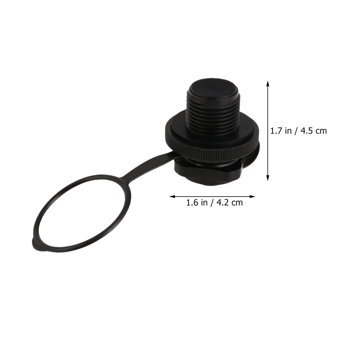 

4 PCS Gas Valve One-way Boston Nozzle for Kayak Inflatable Octagonal Black Screw