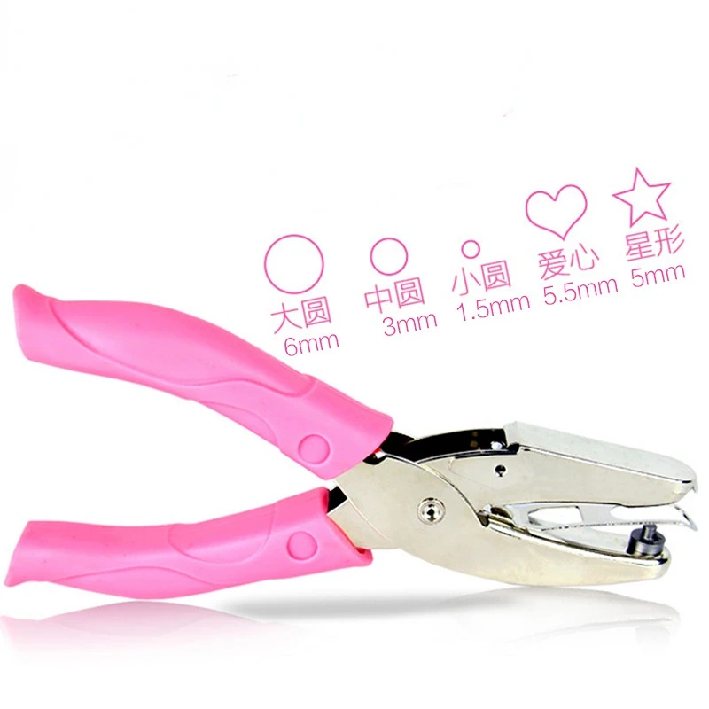 Nette Einzelne Locher Scrapbooking Papier Schläge Kawaii Stern Herz Kreis Locher DIY Handwerk Form Cutter Perforator – Detail 3