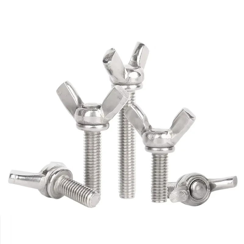 10#-24 1/4-20 BSW/UNC 304 Stainless Steel Hand Tighting Wing Head Thumb Screws Butterfly Wing Bolts