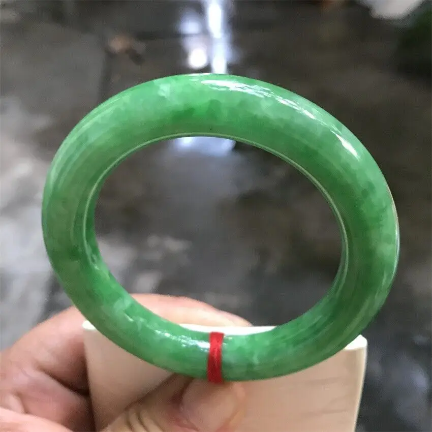 58MM Ancient Natural Ice Green Jadeite Jade Bracelet Jadeite Bangle