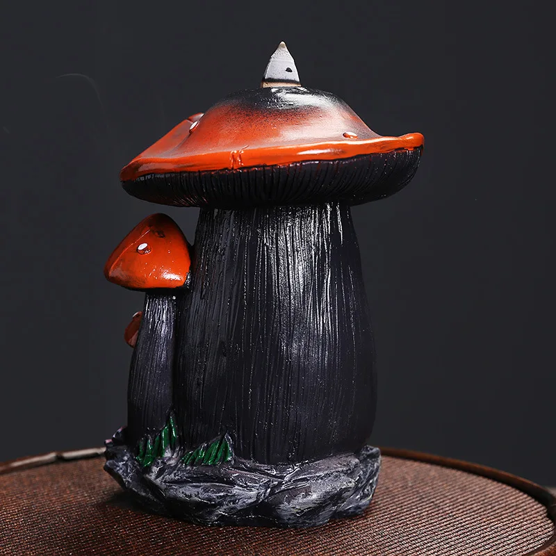 Delicate Semi-Handmade Mushroom Backflow Incense Burner Creative Mushroom Mountain Water Backflow Incense Burner Artware