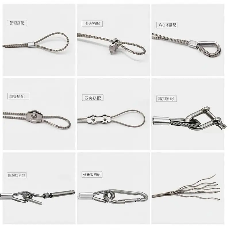 

304 stainless steel wire rope high load-bearing clothes hanger accessories drying blanket rope wrapped plastic wire rope lifting