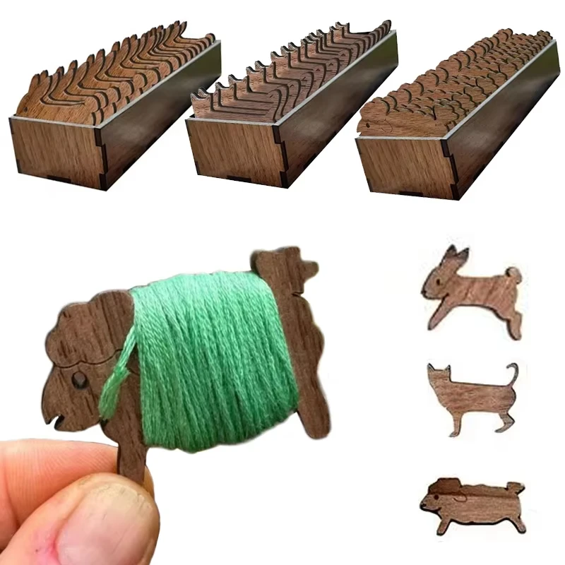

Wooden Animal Sheep Cat Bobbin Set Embroidery Floss Organizer Bobbin Holder Thread Holder Thread Bobbin Organizer Sewing Tools