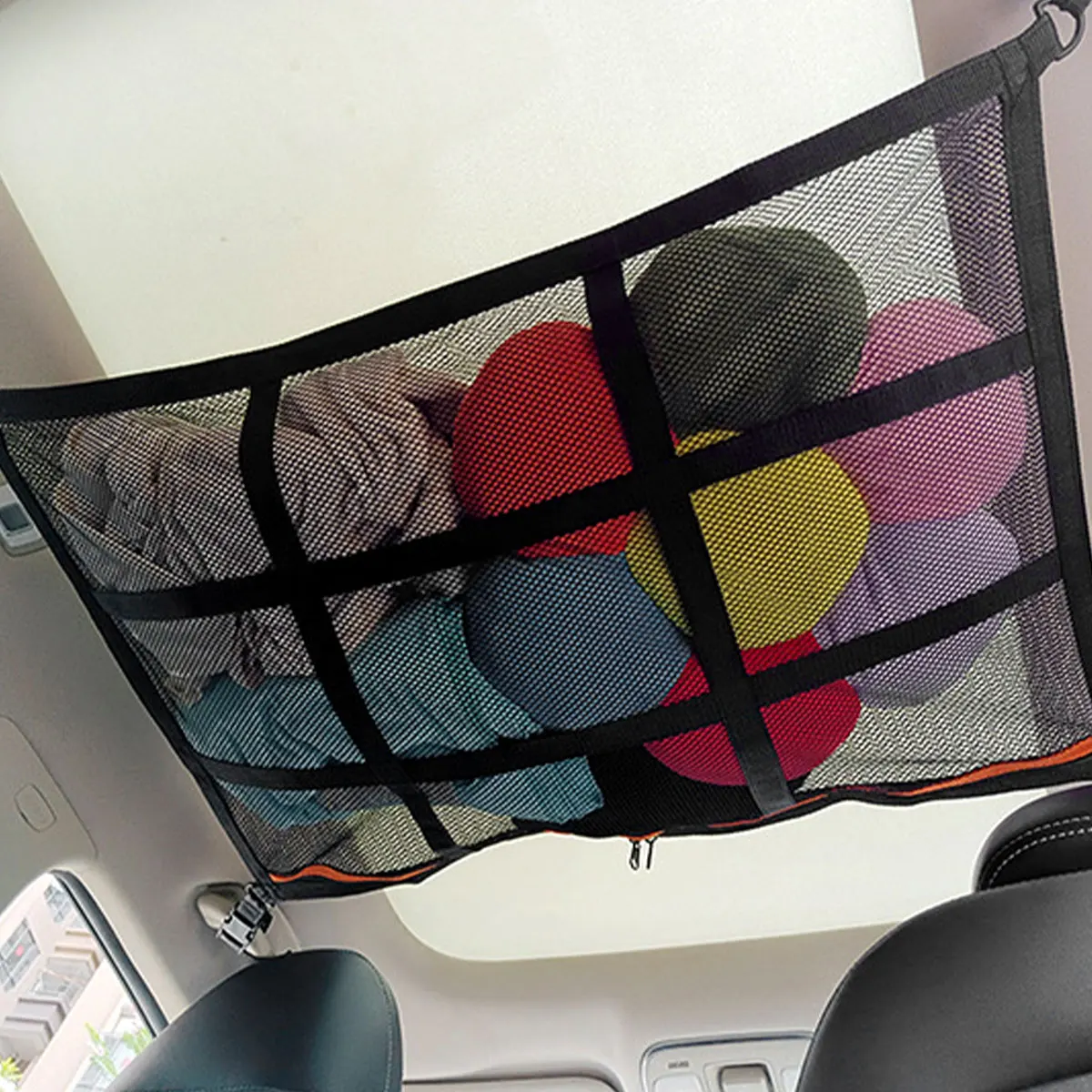 Car Roof Storage Organizer Automotive Ceiling Cargo Net Pocket Mesh Car Camping Accessories Storage Bag Roof Tent