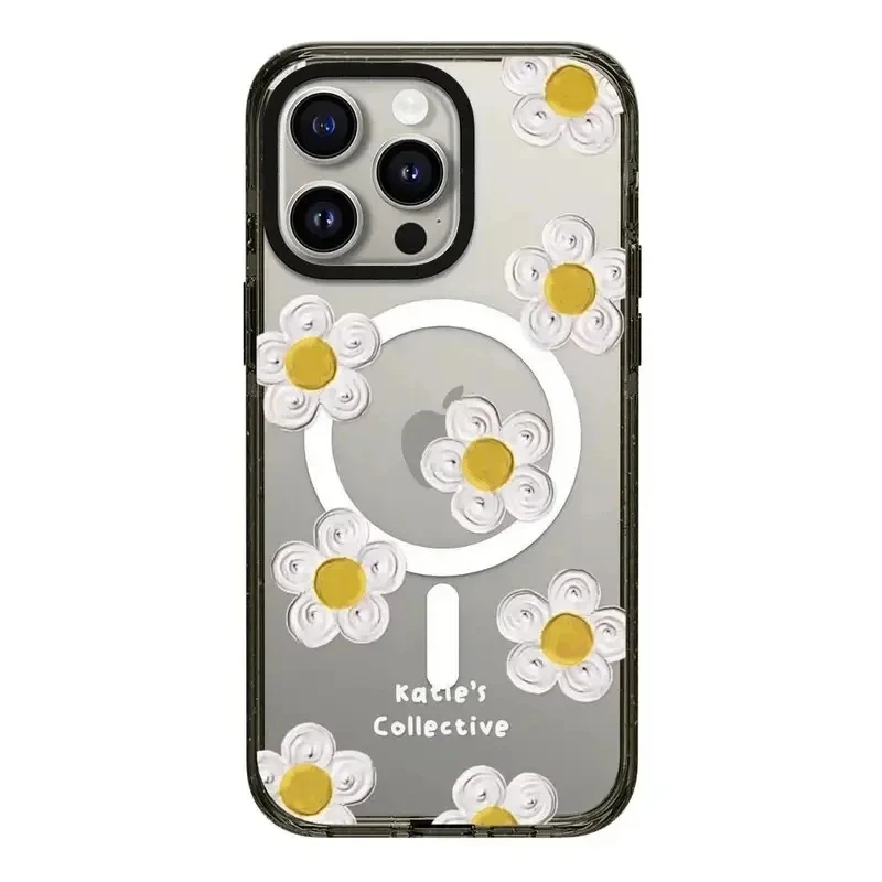 

Flower Honeybee 2.0 Acrylic Black Border MagSafe iPhone 12 13 15 14 Pro Max Protective Case, Fits iPhone 15 Pro Max