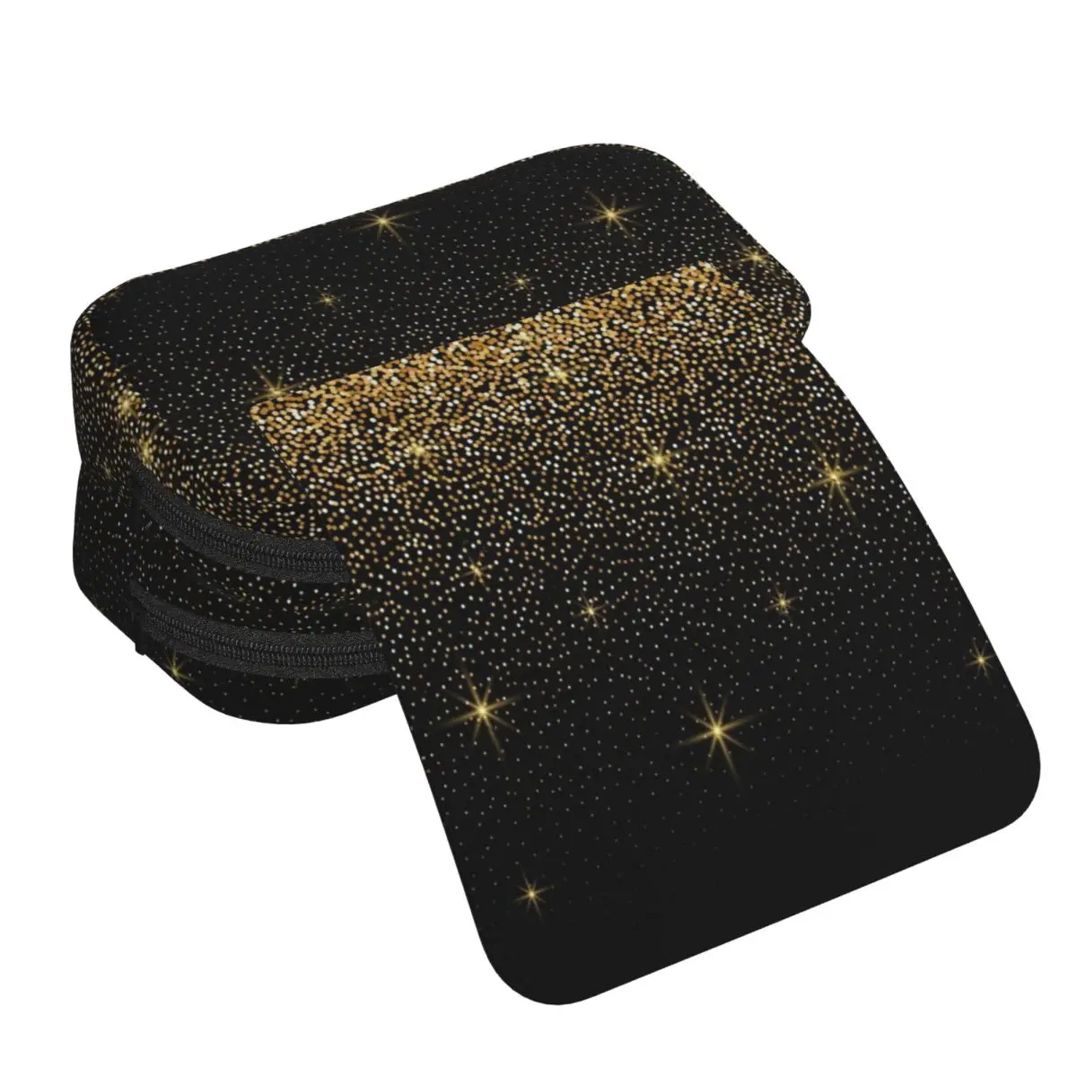 Schwarzes und goldenes Glitzer-Federmäppchen für Jungen und Mädchen, Schule, Stiftbox, Bleistiftbeutel, Schreibwaren, Stifthalter-Tasche