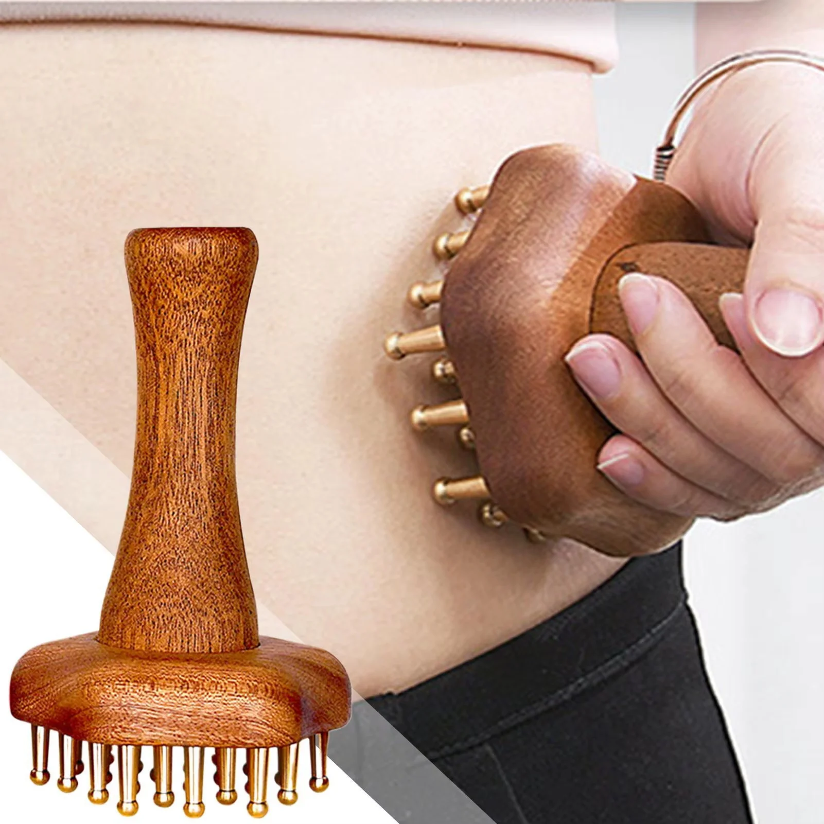 

Brass Gua Sha Massage Tool for Deep Tissue Massage Lymphatic Drainage Muscle Pain Relief Head Neck Leg Body Wood Massage Tools