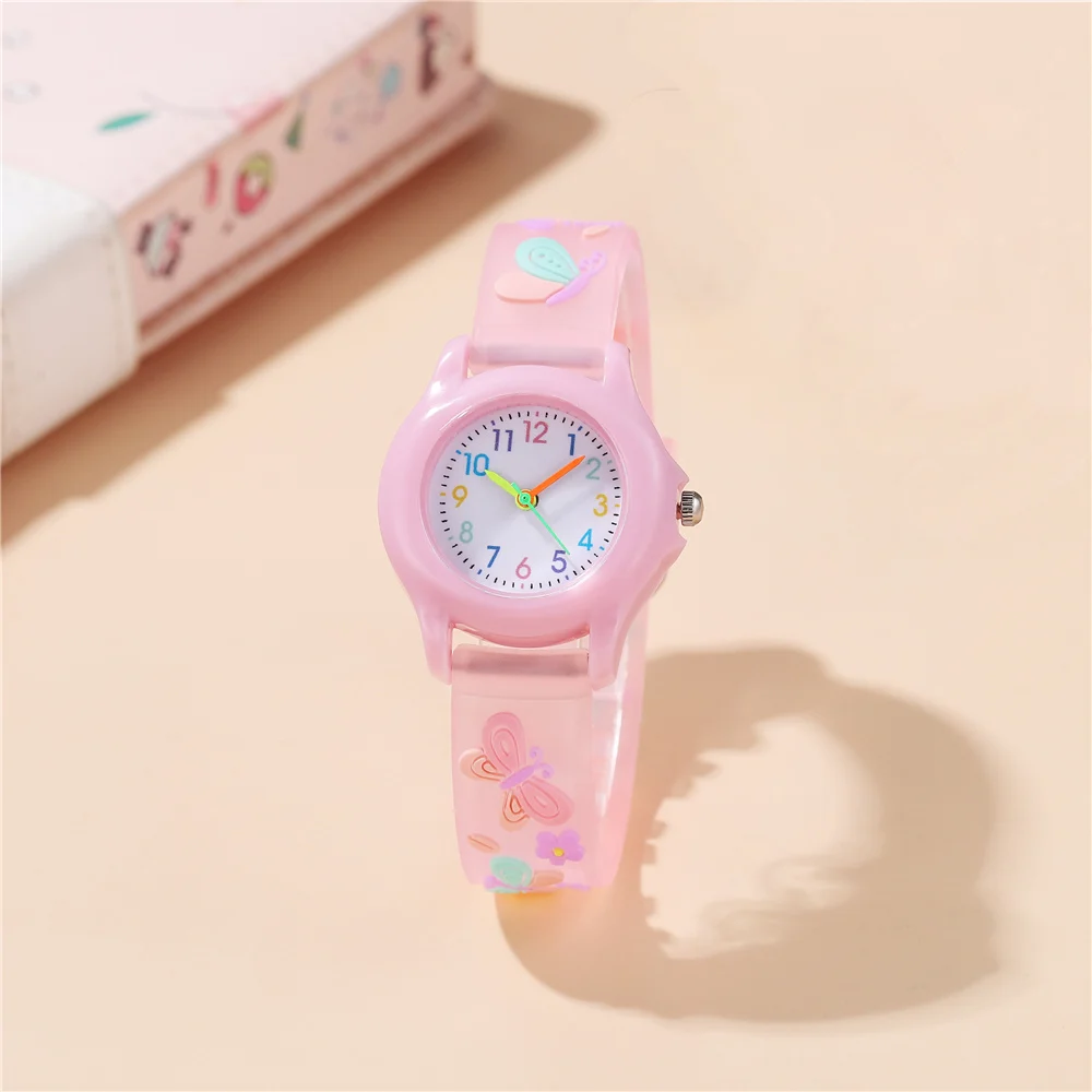 New Fashion Butterfly 3D Pattern Children\'s Watch Student Regular Daily Study Watch Girls Gift