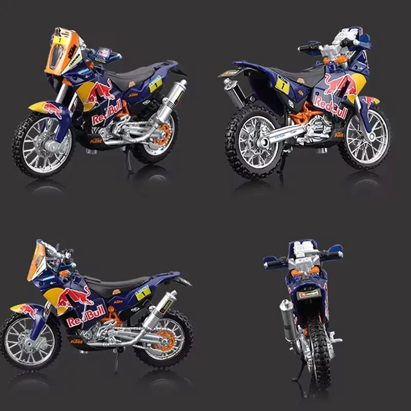 In Stock Bburago 1:18 Dakar Rally Red Bull Ktm 450 Alloy Miniature Diecast Model Ktm 450 Sk-F Dirt Bike Toys Christmas Kids Gift