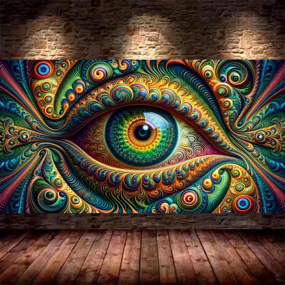 

5d fractal face with infinite Surreal Fantasy Eyes DIY Diamond Painting New 2025 Full Diamond Mosaic Embroidery Sale For Decor