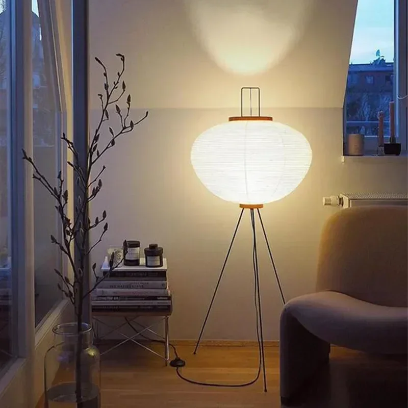 Japanese Noguchi Rice Paper Floor Lamp White Minimalist LED Desktop Decoration Lamp Villa Art Triangle Floor Lamp