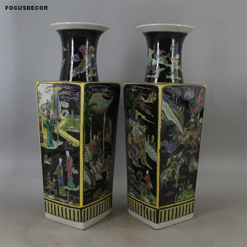 Керамическая ваза, прямоугольная фигурка, квадратный цилиндр, бутылка, восточные антикварные китайские вазы, старая ваза, антикварная