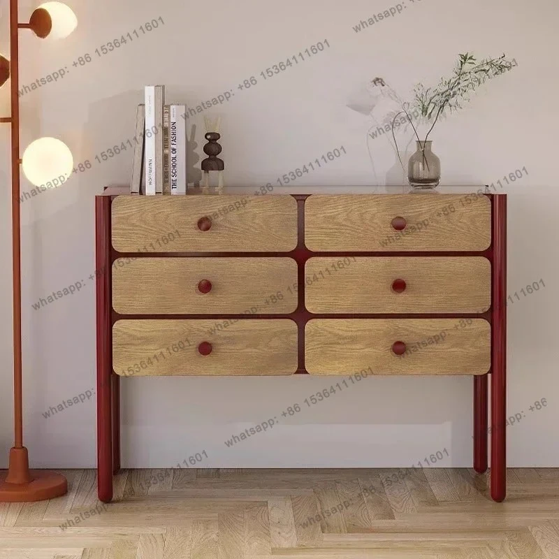 Retro Chinese-style entrance cabinet, living room, bedroom, storage, Nordic designer American country