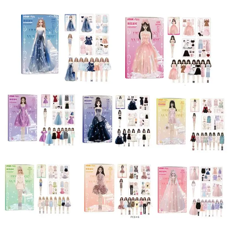 Bonecas de Vestir Magnéticas Criativas Adesivos, Pretend Play Set, Brinquedos de Viagem, Ímã Adesivos, DIY Princess Dress Up