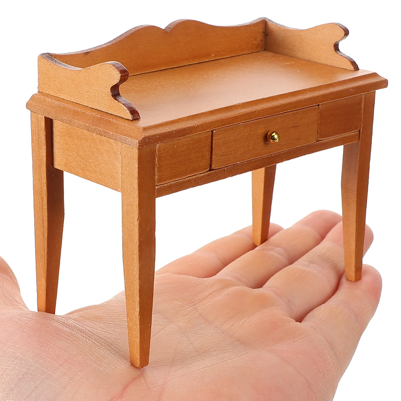 

Miniature Wooden Table for Dollhouse Writing Desk Compact Craft Lovely Mini Desk Decorative Mini House Furniture Ornament