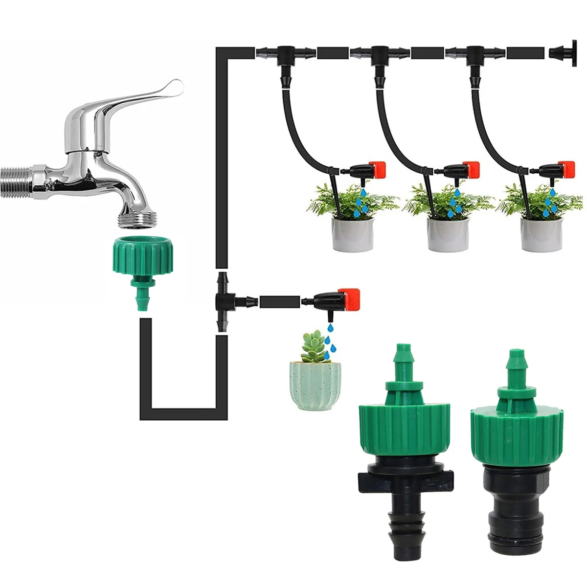 

4/7mm 8/11mm Quick Connectors Kit 16mm Nipple Fast Joints Garden Greenhouse Potted Plants Micro Irrigation Adapters 1/10/20 Sets