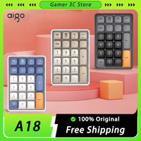 Aigo A18 Mini Keyboard Keypad Two Mode 2.4ghz Wireless Numpad Mechanical Keyboard Accessory For Computer Gaming Office Man Gifts