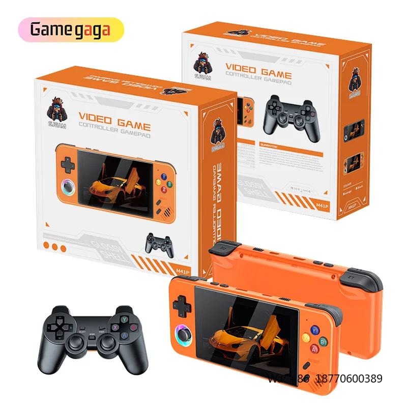 Gamegaga Hot M41P Handheld Game Console 2.4g Wireless Gameppad 64G 20000 Games M41 Handheld Game Player TV Output MP3 Video view 5