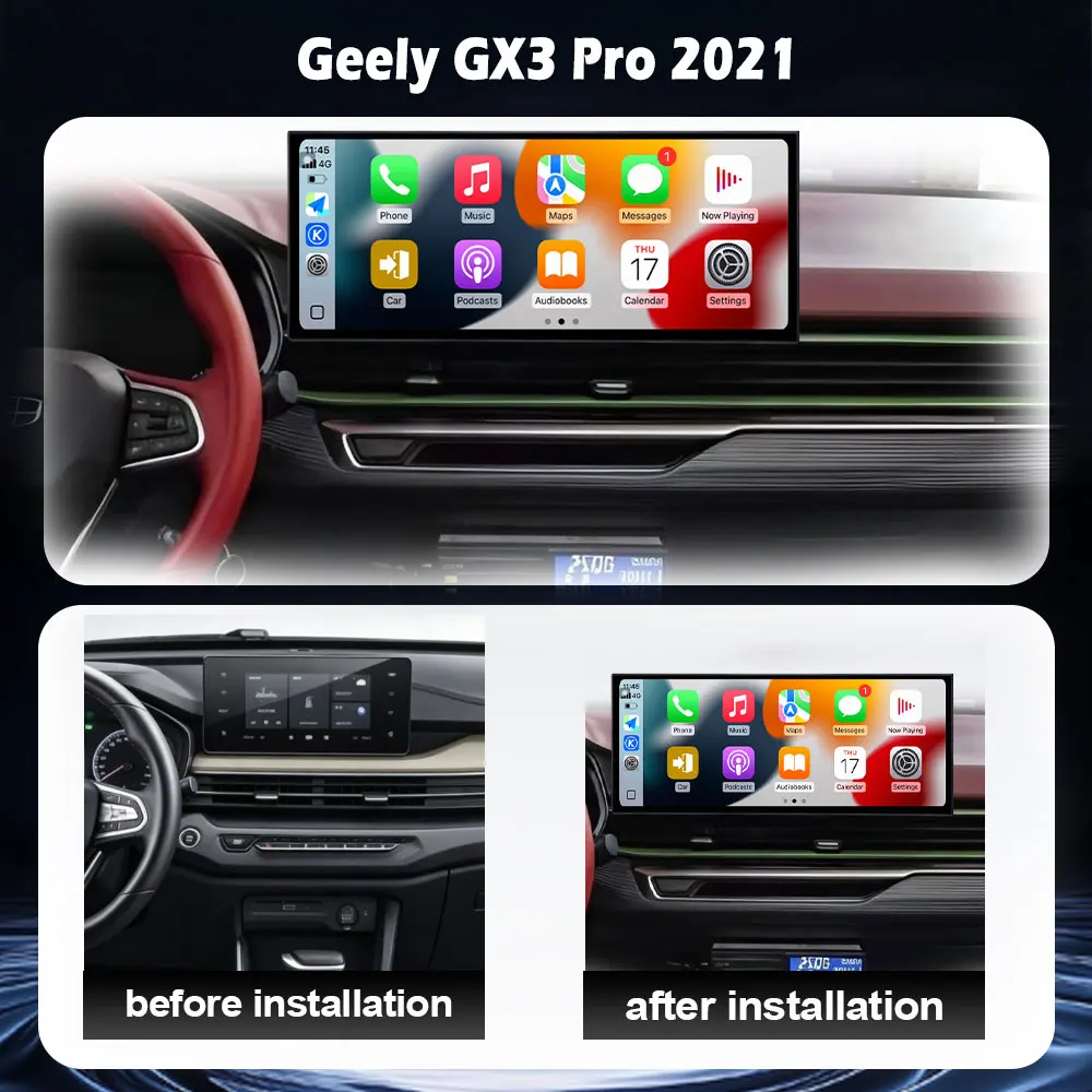 For Geely GX3 Pro 2021 Android 16 Auto Wireless Carplay Car Radio Multimedia Player GPS Navigation 4G+WIFI Stereo