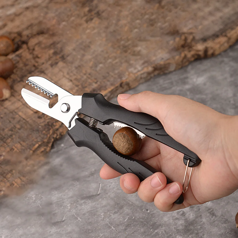 

Metal Nutcracker Chestnut Opener Walnut Sheller Chestnut Peeler Pecan Cracker Heavy Duty Multifunctional Nut Cracking Tool