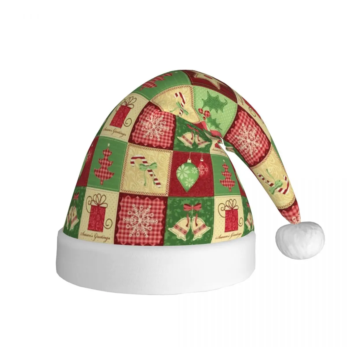 Nordic Christmas Pattern Christmas Hat for Adult Men Women Santa Hat Cap Xmas Gifts