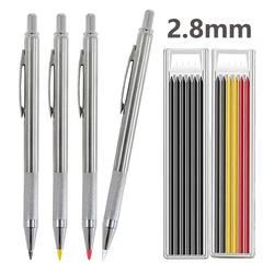 2.8mm Solid Woodworking Automatic Pencil Set with 2B Multicolor Lead Core Deep Hole Marking Architectural Design Marking Pen