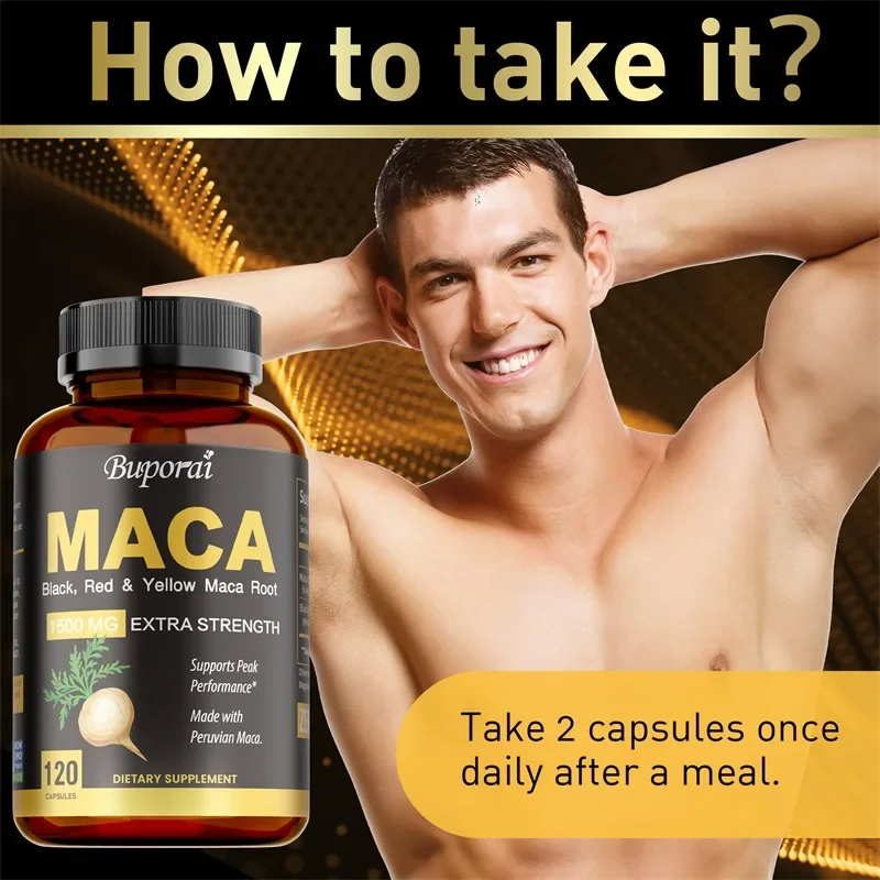 Maca Capsules - Increase Size, Hardness, Improve Strength, Thicken, Relieve Fatigue