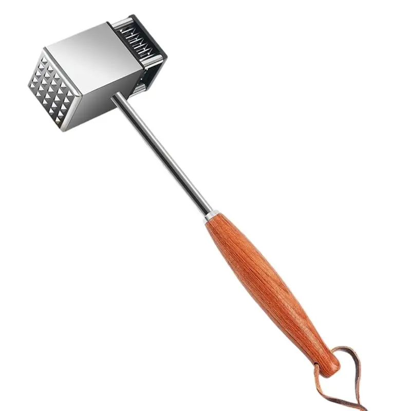 CHCH For Steak For Pork Non-Slip Rosewood Handle 2 In 1 Stainless Steel Meat Tenderizer Hammer, Meat Mallet